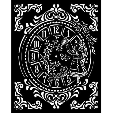 Stamperia Thick Stencil 20 x 25 cm Alice Clock