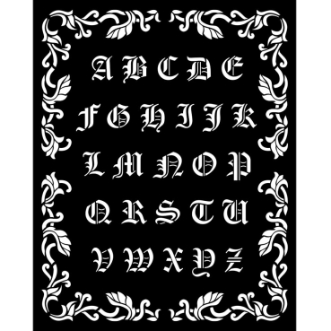 Stamperia Thick Stencil 20 x 25 cm Sleeping Beauty Alphabet