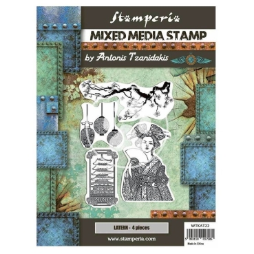 Stamperia Mixed Media Stamp Stempel Sir Vagabond in Japan Lantern