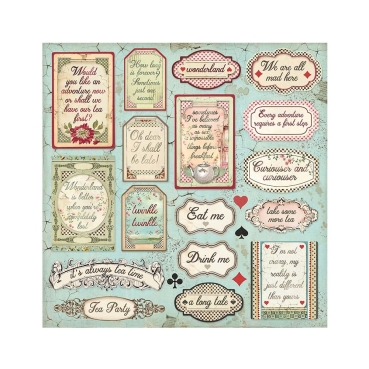 Preview: Stamperia Scrapbooking Extra Small Pad 10 sheets 6 x 6 Inch Alice in Wonderland