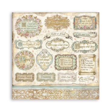 Preview: Stamperia Scrapbooking Extra Small Pad 10 sheets 6 x 6 Inch Sleeping Beauty