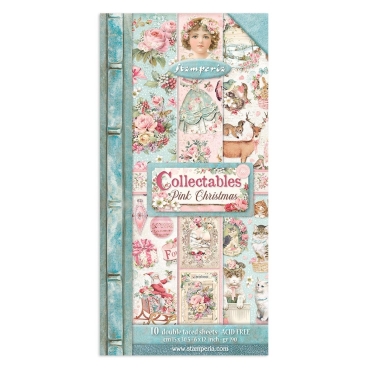 Stamperia Collectables 10 sheets Pink Christmas