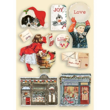 Stamperia Colored Wooden Shape A5 Romantic Christmas