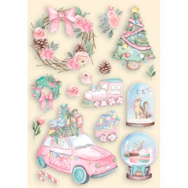 Stamperia Colored Wooden Shape A6 Christmas Rose