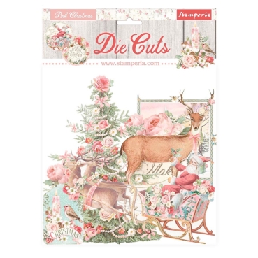 Stamperia Die Cuts assorted Ausstanzungen Pink Christmas