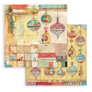 Preview: Stamperia Extra Small Paper Pad / 10 Papiere Christmas Patchwork
