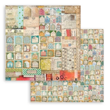Preview: Stamperia Extra Small Paper Pad / 10 Papiere Christmas Patchwork
