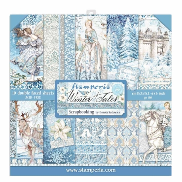Stamperia Extra Small Paper Pad / 10 Papiere Winter Tales