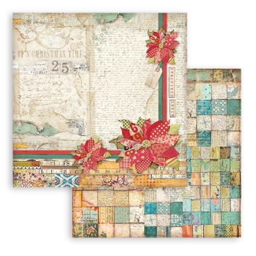 Preview: Stamperia 8 x 8 inch Paper Pack / Papiere Christmas Patchwork