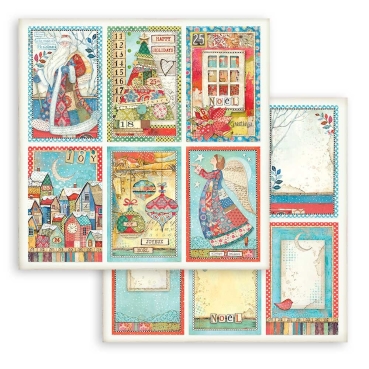 Stamperia 8 x 8 inch Paper Pack / Papiere Christmas Patchwork