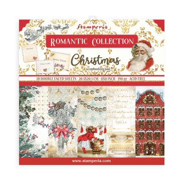 Stamperia 8 x 8 inch Paper Pack / Papiere Romantic Christmas