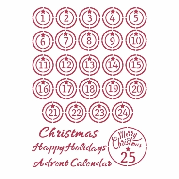 Stamperia Stencil Schablone A4 Christmas Patchwork Advent