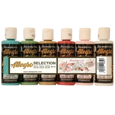 Stamperia Kit 6 Allegro Paint 240 ml Selection Pink Christmas