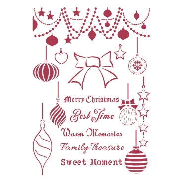 Stamperia Stencil Schablone A4 Christmas Patchwork Balls