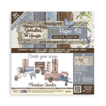 3D Paper Kit Romantic Garden House