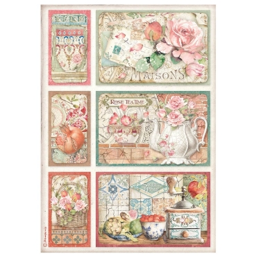 Stamperia A4 Rice Paper Reispapier Casa Granada Cards