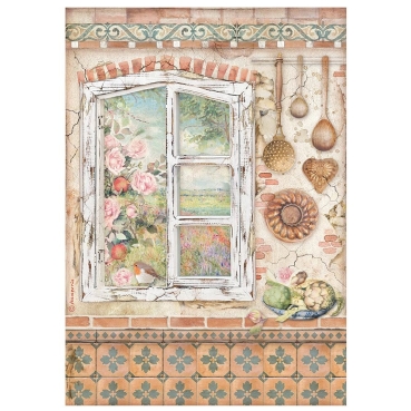 Stamperia A4 Rice Paper Reispapier Casa Granada Window