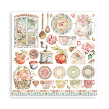 Preview: Stamperia Extra Small Pad 6 x 6 Inch mit 10 doppelseitig bedruckten Papieren Casa Granada