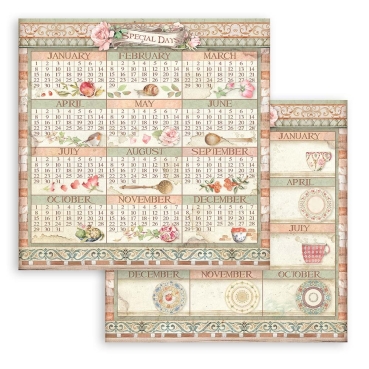 Stamperia Extra Small Pad 6 x 6 Inch mit 10 doppelseitig bedruckten Papieren Casa Granada