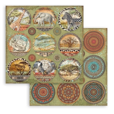 Stamperia Extra Small Pad 6 x 6 Inch mit 10 doppelseitig bedruckten Papieren Savana