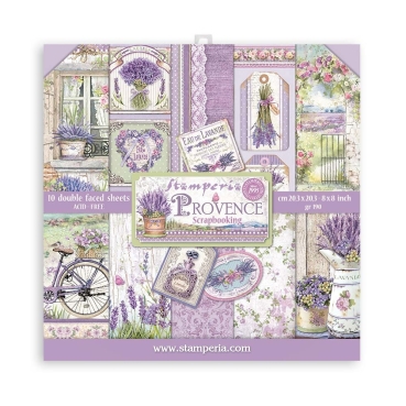 Stamperia 8 x 8 inch Small Paper Pad / 10 Papiere Provence