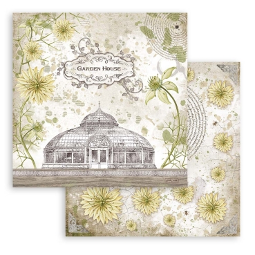 Preview: Stamperia 8 x 8 inch Small Paper Pad / 10 Papiere Romantic Garden House