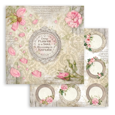 Stamperia 8 x 8 inch Small Paper Pad / 10 Papiere Romantic Garden House