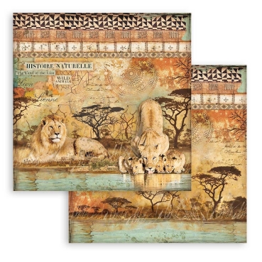 Preview: Stamperia 8 x 8 inch Small Paper Pad / 10 Papiere Savana