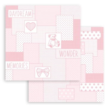 Preview: Stamperia 8 x 8 inch Small Paper Pad / 10 Papiere Background Selection Baby Dream Pink