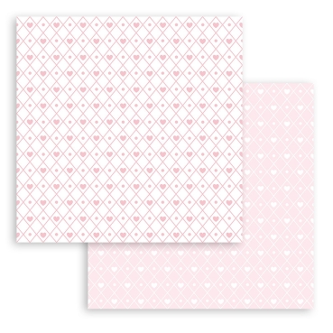 Preview: Stamperia 8 x 8 inch Small Paper Pad / 10 Papiere Background Selection Baby Dream Pink