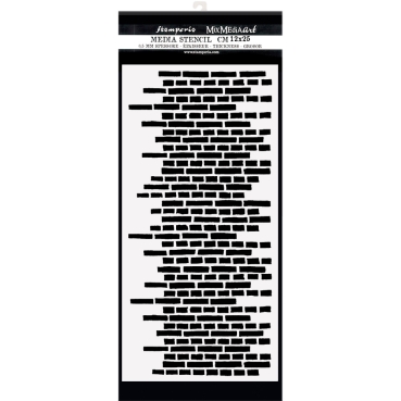 Preview: Stamperia Thick Stencil Schablone 12 x 25 cm Lady Vagabond Lifestyle Brick Wall
