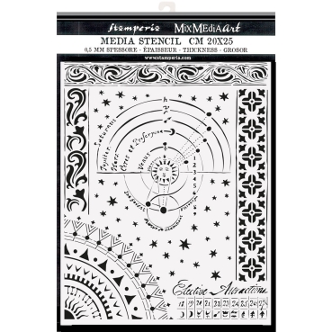 Preview: Stamperia Thick Stencil Schablone 20 x 25 cm Alchemy Planet Chart