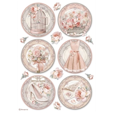 Stamperia A4 Rice Paper Reispapier You and Me Rounds
