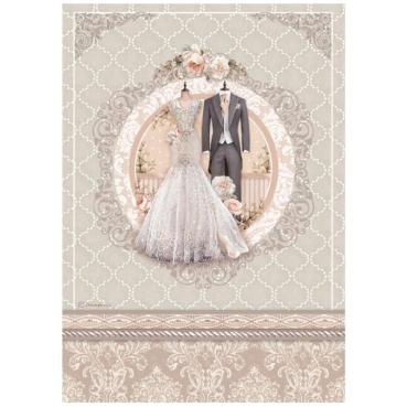 Stamperia A4 Rice Paper Reispapier You and Me Wedding Dress