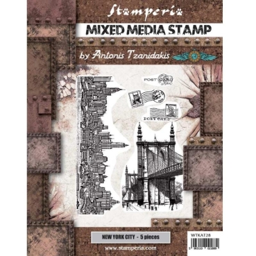 Stamperia Mixed Media Stamp Sir Vagabond Aviator New York City