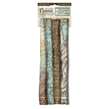 Stamperia Pack 4 sheets fabric Sir Vagabond Aviator