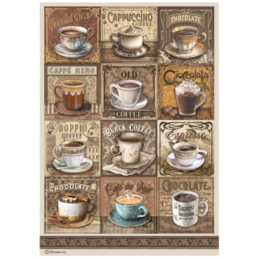 Preview: Stamperia A4 Rice Paper Selection Coffee and Chocolate