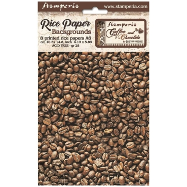 Stamperia A6 Rice Paper Coffee and Chocolate Backgrounds