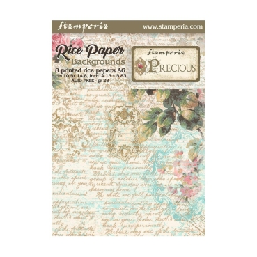 Stamperia A6 Rice Paper Precious Backgrounds