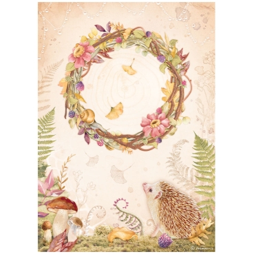 Preview: Stamperia A4 Rice Paper Reispapier Set Woodland