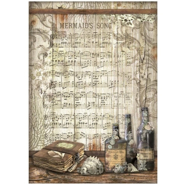 Stamperia A4 Rice Paper Reispapier Songs of the Sea Mermaid's Song