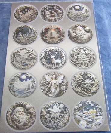Reddy Cards Stanzbogen Weihnachtsmedaillons silber