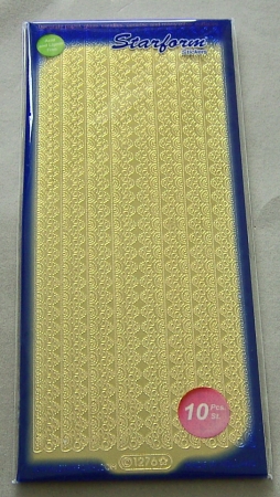 Le Suh Stickerbogen 10 x 23 cm Rahmen Kante 2 gold