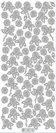 Preview: Le Suh Stickerbogen 10 x 23 cm Rosen silber