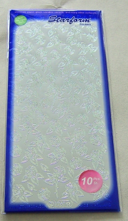 Le Suh Stickerbogen 10 x 23 cm Rosen silber