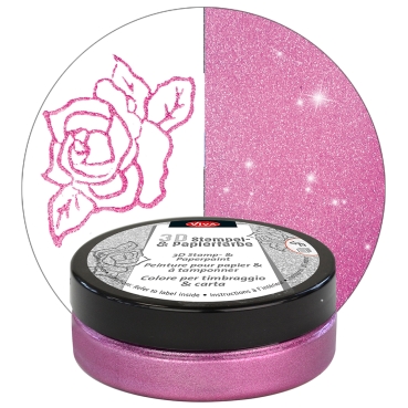 Preview: VIVA Decor 3D Stempelfarbe Rosa-Metallic
