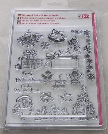 Stempel-Set mit Acrylblock 14 x 18 cm Weihnachten