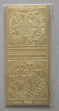 Stickerbogen Fenster Landschaft Kerze gold