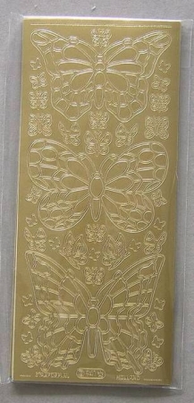 Stickerbogen Grosser Schmetterling gold