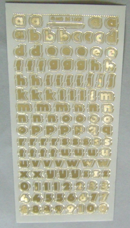 MD Sticker transparent gold alphabet abc disco (small)